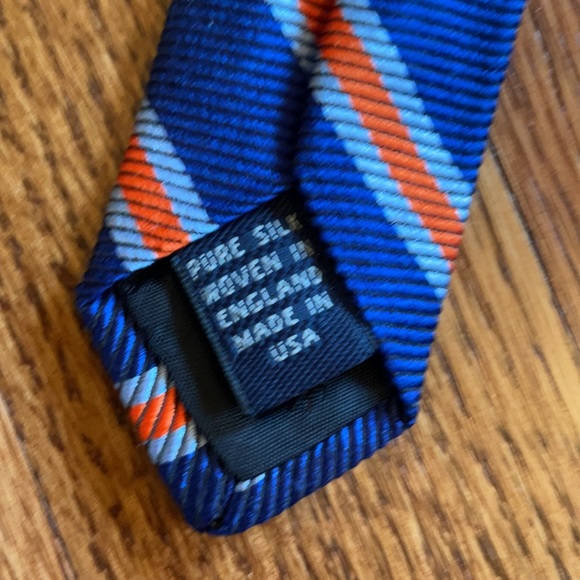 BROOKS BROTHERS- neck tie - Royal Blue/Orange - Picture 4 of 4